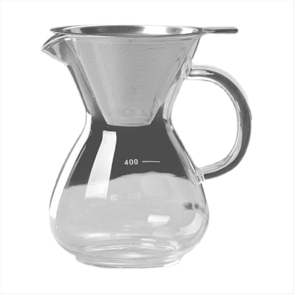 Cafetera de Vidrio con Filtro Cafeteras Espresso Resistentes A Altas Temperaturas Servidor Café Escala Graduada 400 Ml