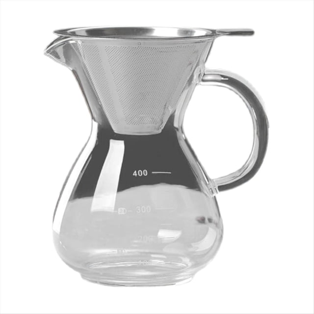 Cafetera de Vidrio con Filtro Cafeteras Espresso Resistentes A Altas Temperaturas Servidor de Café con Escala Graduada 400 Ml
