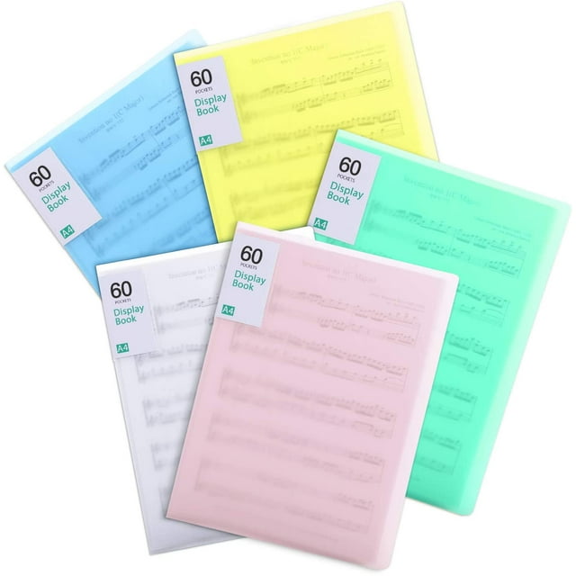 Carpeta de presentación de plástico con bolsillos, carpeta de archivos, fundas transparentes, protectores, organizador de documentos para partituras, ilustraciones, dibujos para la escuela,