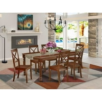 East West Furniture Dining Room Set Mahogany, DOBO7-MAH-W