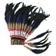 thumbnail image 1 of Tocado de plumas de jefe nativo americano para fiesta temática de baile o espectáculo Azul oscuro, 1 of 9