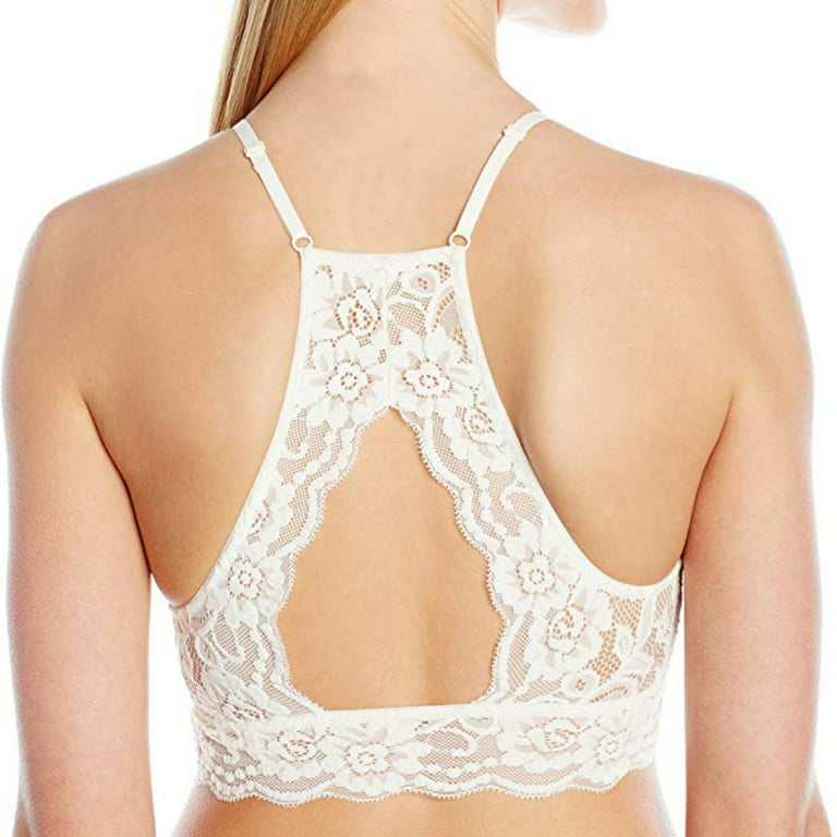 Pretty Comy Lace Bralette for Women High Neck Camisoles Racerback  Double-Layered Crop Top