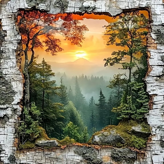 5D Diamond Art Kits for Adults,Forest Landcape Diamond Painting Kits for Adults Beginners,DIY Full Drill Rhinestone Diamond Dots Gem Painting Art Craft Home Decor 12 x12 Inch