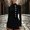 Black, variant on MORTTIC Women's Solid Color Stand Collar Blazer Long Sleeve Slim Fit Formal Short Dress for Spring/Summer Black,S