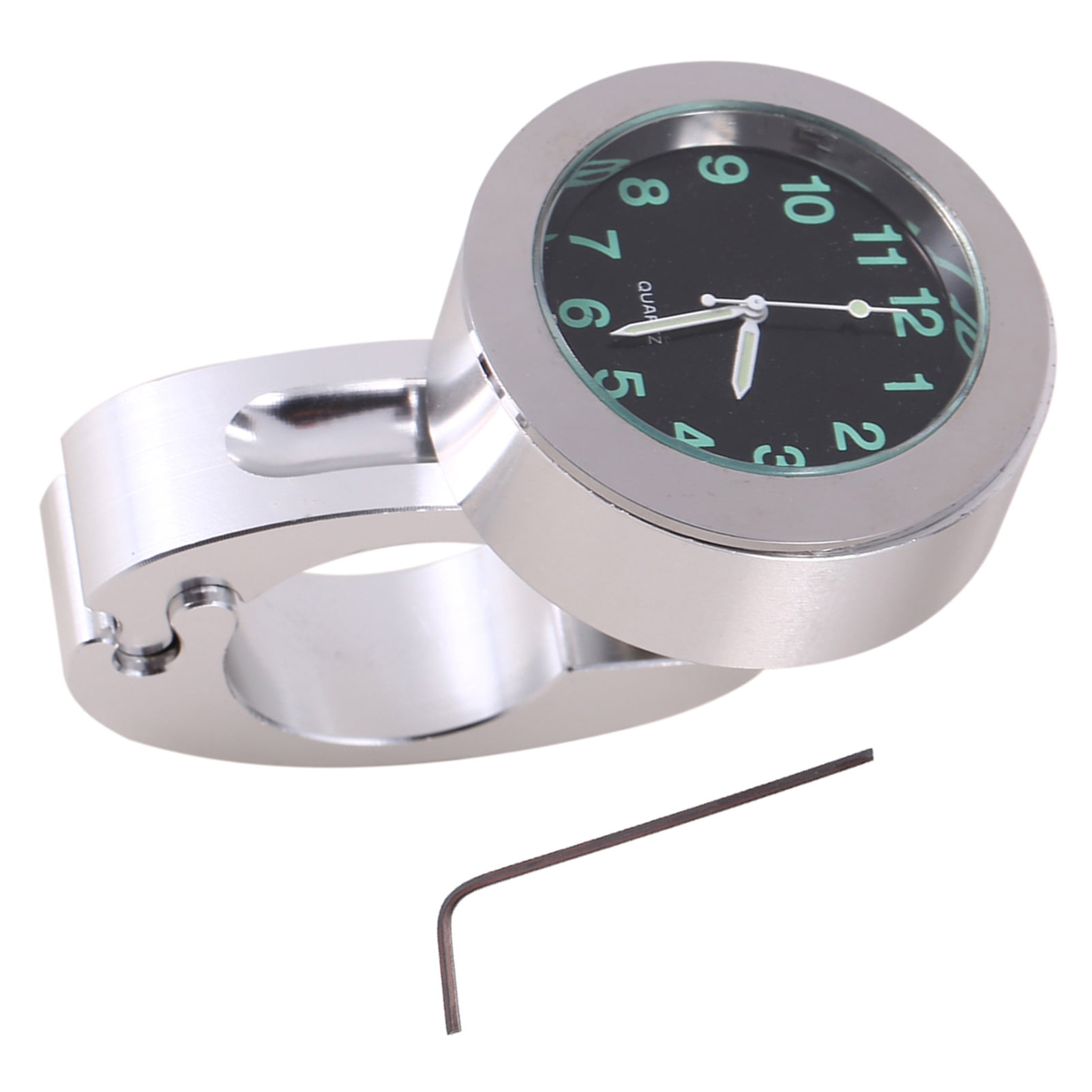 Motorcycle Watch, Silver Pratical Shock Resistant Handlebar Mount Clock
