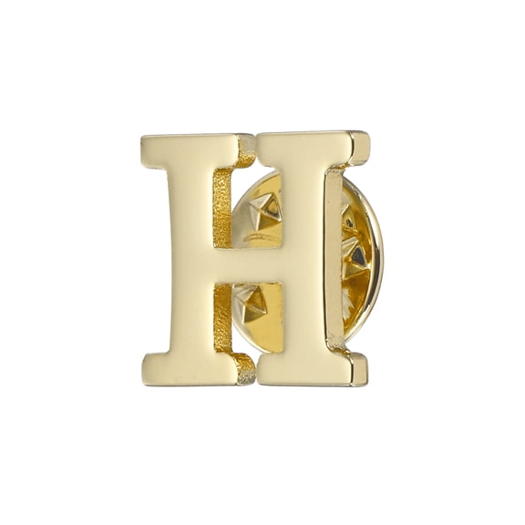 Uxcell Letter Lapel Pins, Initial Alphabet Letter H Collar Pins Brooch for Women Men Shirt Dress Suits, Gold Tone