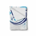 thumbnail image 2 of Floral Soft Flannel Fleece Throw Blanket, Modern Digital Swirls Ivy Flowers Leaves and White Backdrop Image, Cozy Plush for Indoor and Outdoor Use, 50" x 60", Dark Blue Lilac, by Ambesonne, 2 of 6