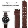 thumbnail image 3 of Correa de reloj de cuero genuino con clavos de 20 mm y 22 mm para la serie Hamilton Khaki H77616533 H70615733 Correa de reloj para hombre, 3 of 5