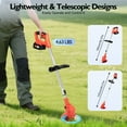 thumbnail image 3 of ChicHomey Weed Wacker and String Trimmer, 21V Batteries, 3 Blades Adjustable Length - Lightweight Lawn Edger & Brush Cutter for Yard and Garden(1 or 2 Battery Optional), 3 of 8