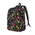 thumbnail image 2 of Balery Colorful Geometric Figures Vintage Canvas Backpack for Men and Women - Large Capacity, Durable Travel Laptop Bag for School, Work, Hiking, and Outdoor Activities, 2 of 7
