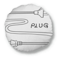 thumbnail image 1 of Double Hole Plug Line Hand-drawing Round Throw Pillow Home Decoration Cushion, 1 of 3