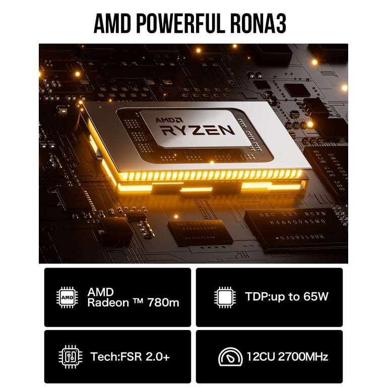 GMKtec Gaming Mini PC, 32GB RAM 1TB SSD, AMD Ryzen 7-7840HS(MAX5