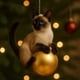 thumbnail image 1 of Adorno navideño de gato en acrílico 2D | Silueta de gato con huellas | Acrílico pulido duradero de 3 mm | Ideal para árbol de Navidad, decoración del hogar, regalos y llaveros, 1 of 2