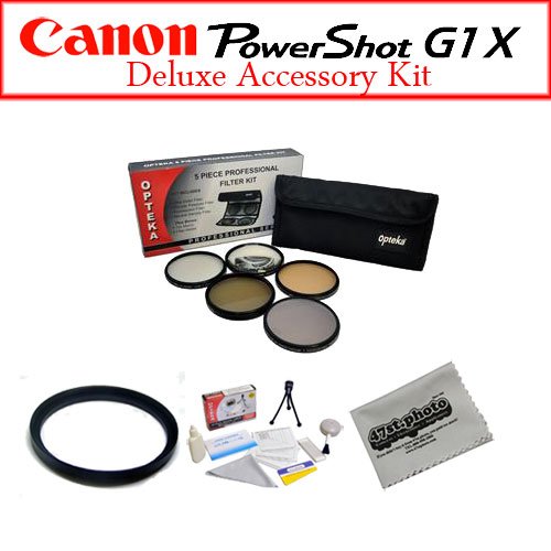 Canon G1X Starter Accessory Package Featuring Opteka Pro 5 Pcs. Filter