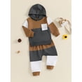 thumbnail image 3 of Suealasg 2Pcs Toddler Boys Fall Outfits Long Sleeve Contrast Colors Hooded Sweatshirt +Sweatpants 6M 1T 2T 3T 4T Kids Baby Boys Autumn Tracksuit Clothes, 3 of 7