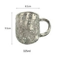 thumbnail image 2 of Taza de vidrio con asa y relieve de copo de nieve, 325 ml, vasos de vidrio de colores, 2 of 7