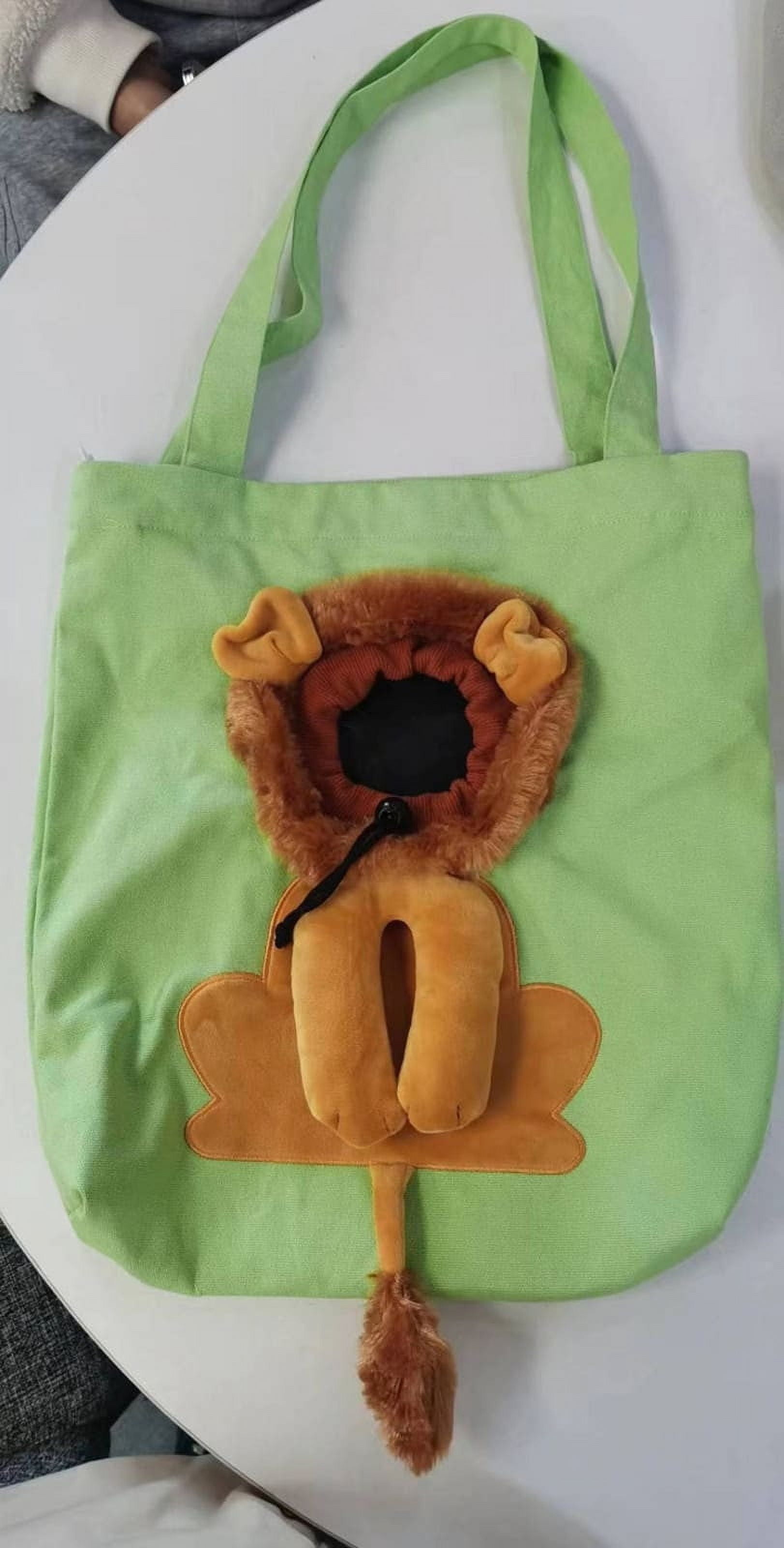 Canvas Pet Backpack Fashion Cartoon Cat Design Comfortable Shoulder Tote Bag for Small Animals Travel and Outdoor Adventures