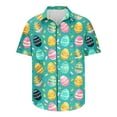 thumbnail image 6 of ZRGHAOYLQ Big and Tall Hawaiian Shirt for Men Happy Easter Shirts Short Sleeve Casual Button Down Holiday Tshirts Colorful Egg Print Bowling T-Shirt, 6 of 6