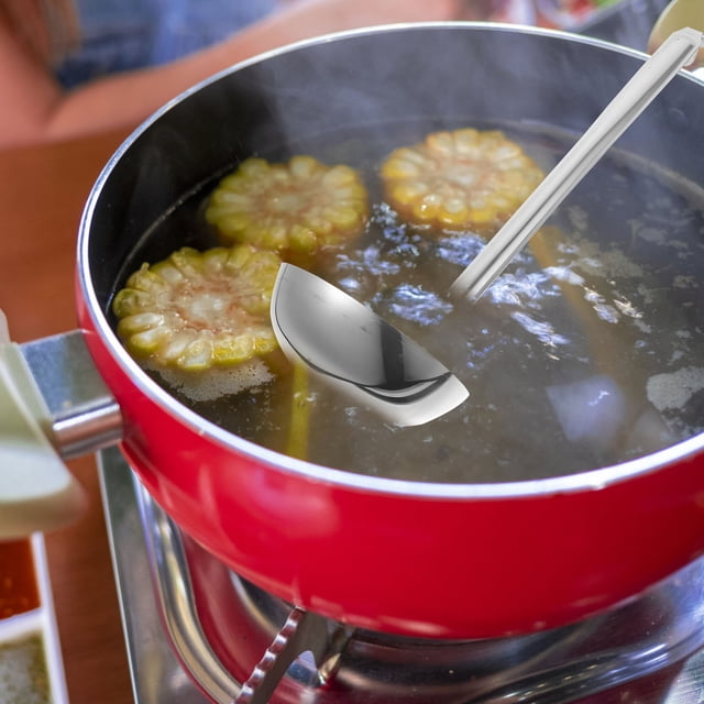 WEUVEB 1Set Stainless Steel Serving Spoons for Mixing and Pouring in Kitchens with Long Handle