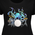 thumbnail image 4 of Inktastic Cute Blue Octopus Drumming Women's Plus Size T-Shirt, 4 of 5