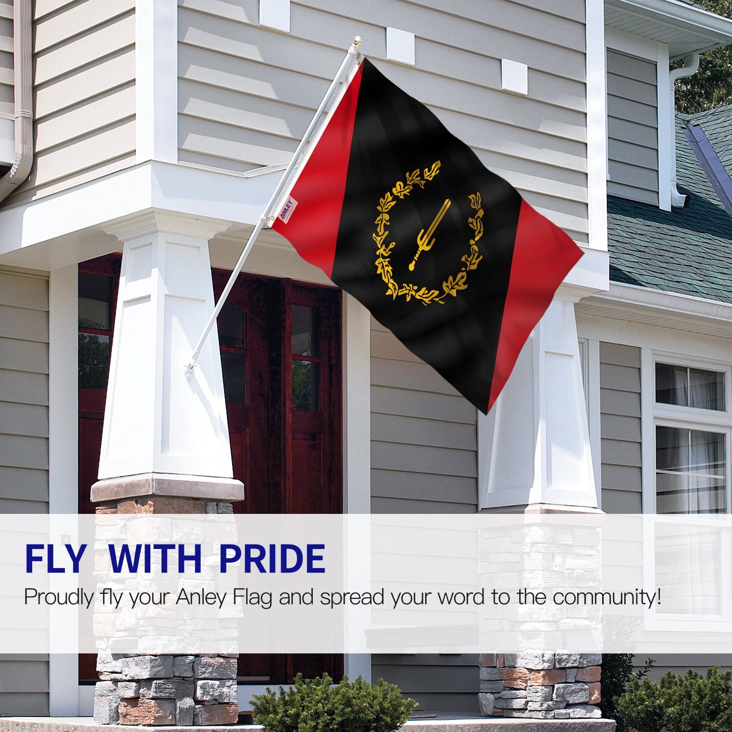 Anley 3x5 Foot Black American Heritage Flag - Afro African American Heritage Black History Month Flags