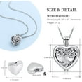 thumbnail image 2 of Cremation Urn Necklace for Ashes Tree of Life Locket Mini Keepsake Ashes Hollow Pendant Heart Cremation Keepsake Memorial Ash Jewelry for Women, 2 of 8