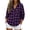 Purple, variant on Horkkom Plaid Print Shirts for Women Flannel Button Down Lapel Shirts Trendy Loose Fall Tops with Pockets XL