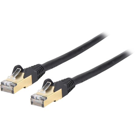 UPC: 0065030871563 | StarTech C6ASPAT5BK StarTech.com Cat6a Shielded Patch Cable – 5 ft. – Black – Snagless RJ45 Cable – Ethernet Cord – Cat 6a Cable