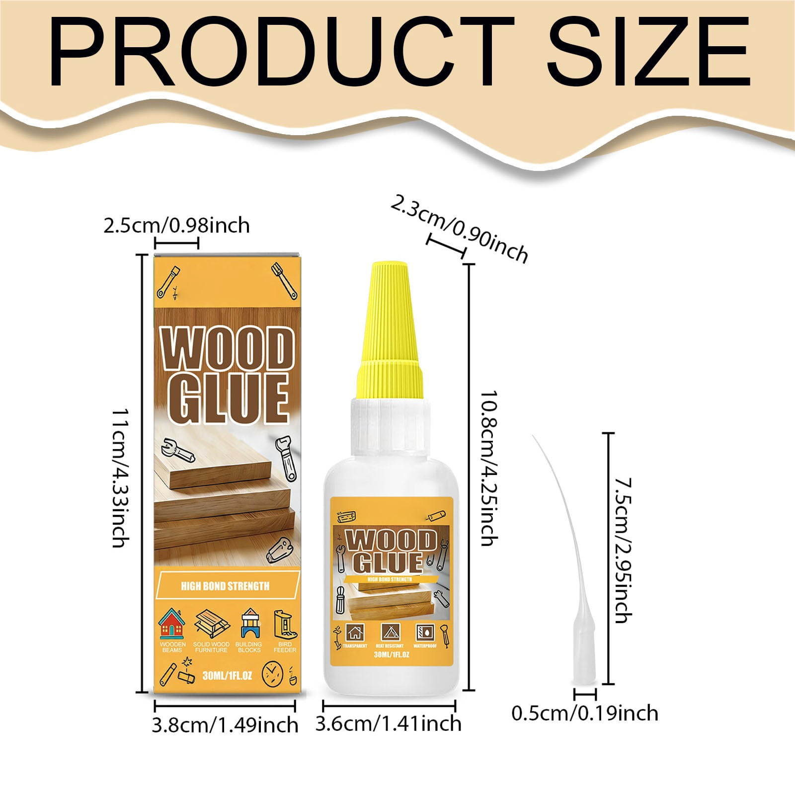 Transparent Strong Wood Glue With Precision Tip For Instant Strong Hold Bonding