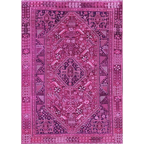 Ahgly Company Indoor Rectangle Persian Pink Traditional Area Rugs, 5' x 7'