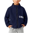 thumbnail image 2 of OGLCCG Kids Fleece Jacket Boys Girls Long Sleeve Full Zip Coat Comfy Casual Fall Winter Warm Jacket with Pockets Size 2-14, 2 of 8