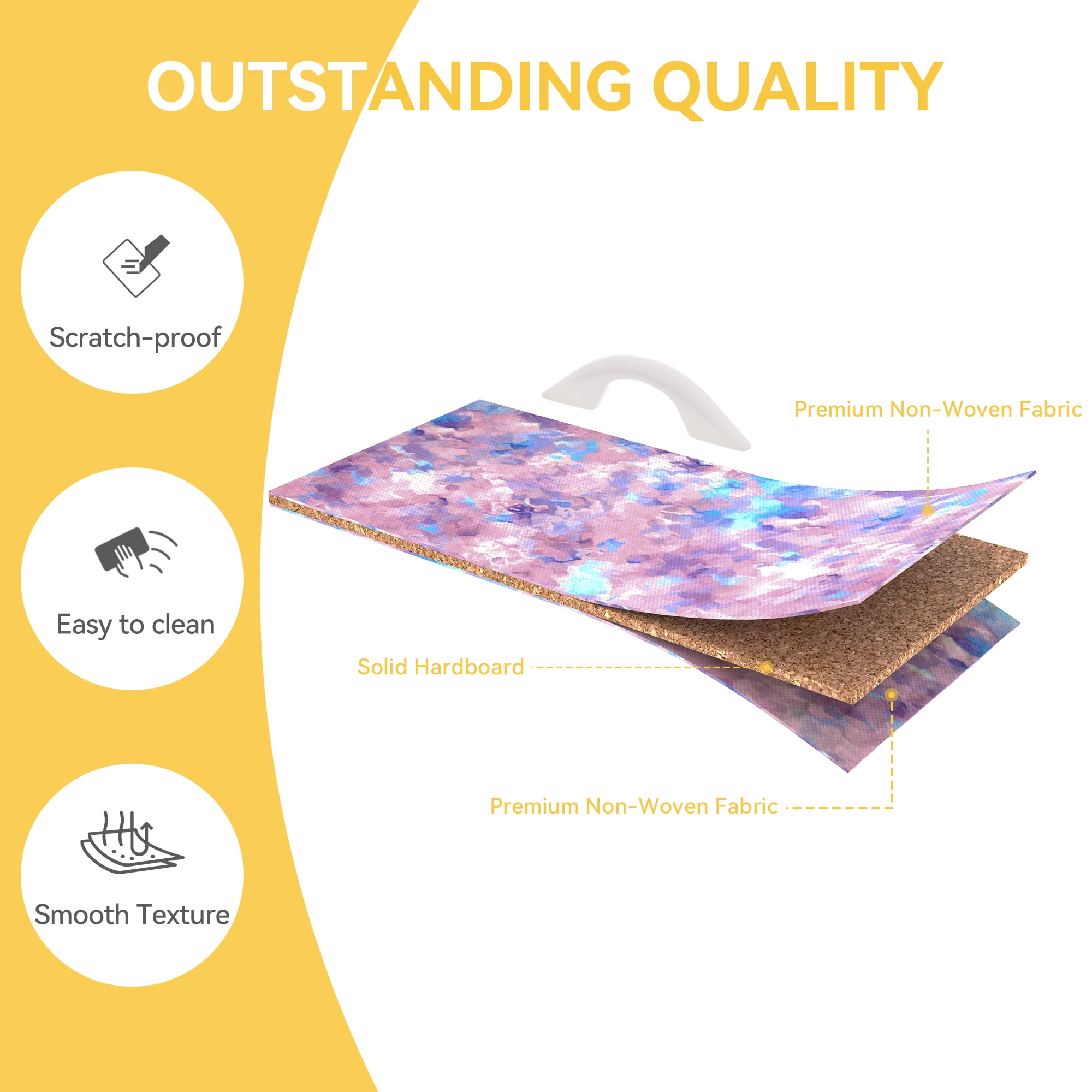 Uforic 4 Drawer Dresser Fabric Chest of Drawers Furniture Storage Organizer for Living Room,,Hallway, Tie-dye Purple