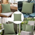 thumbnail image 4 of Throw Pillow Covers 20x20 Inch, Green Gingham Decorative Pillow Cases for Couch Sofa Bed, Farmhouse Buffalo Plaid Checkered Cotton Linen Square Home Decor Pillowcases with Hidden Zipper, 4 of 9