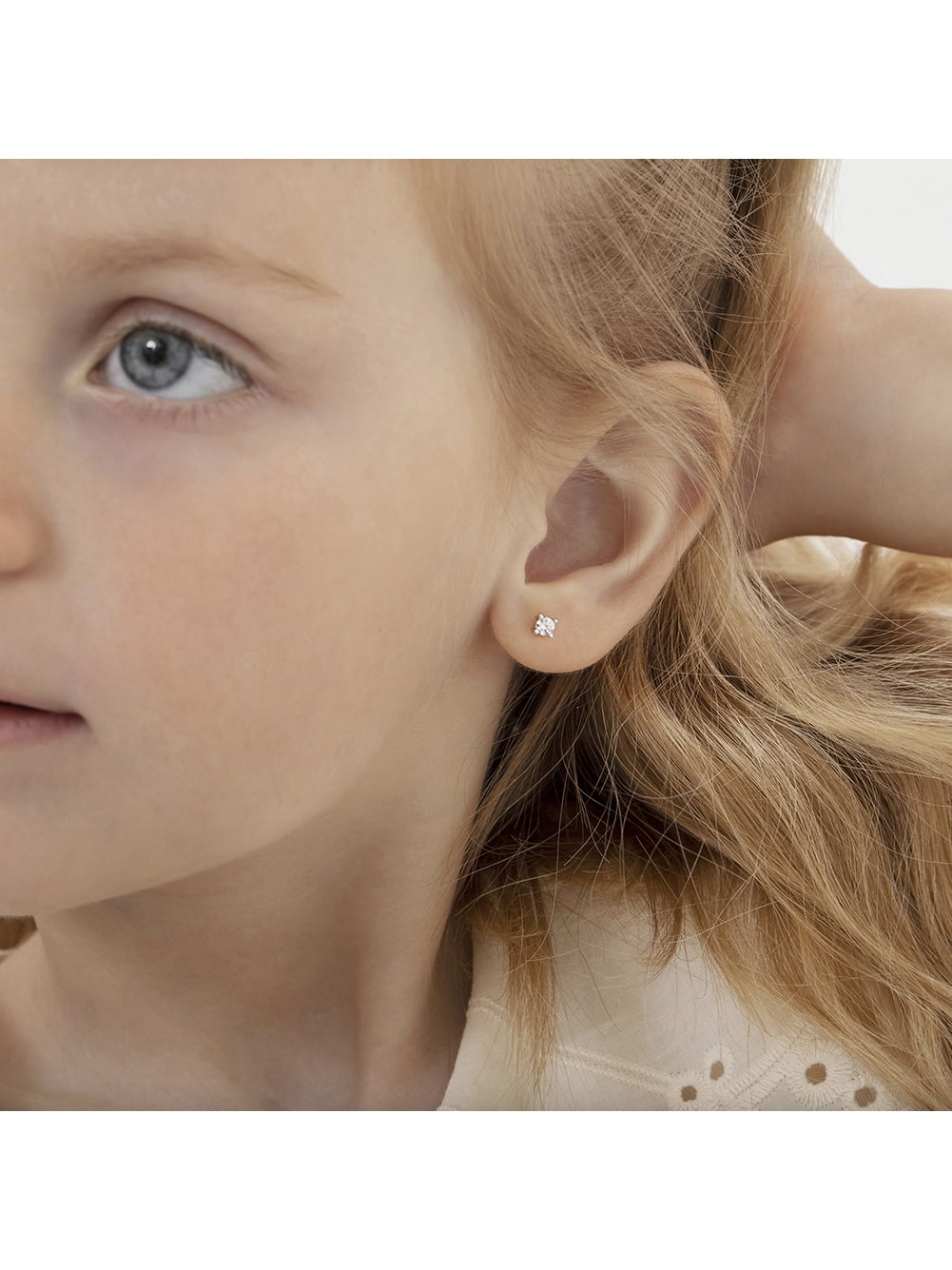 Hypoallergenic 925 Sterling Silver 3mm CZ Stud Solitaire Baby Toddler Earrings