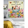 thumbnail image 3 of HELLO Sweet Cheeks Sheer Curtains 2 Panels Set Flowers Cars Cows Pigs Butterflies Yellow Sheer Window Curtains Light Filtering Rod Pocket Voile Drapes for Bedroom Living Room 52"x63", 3 of 9
