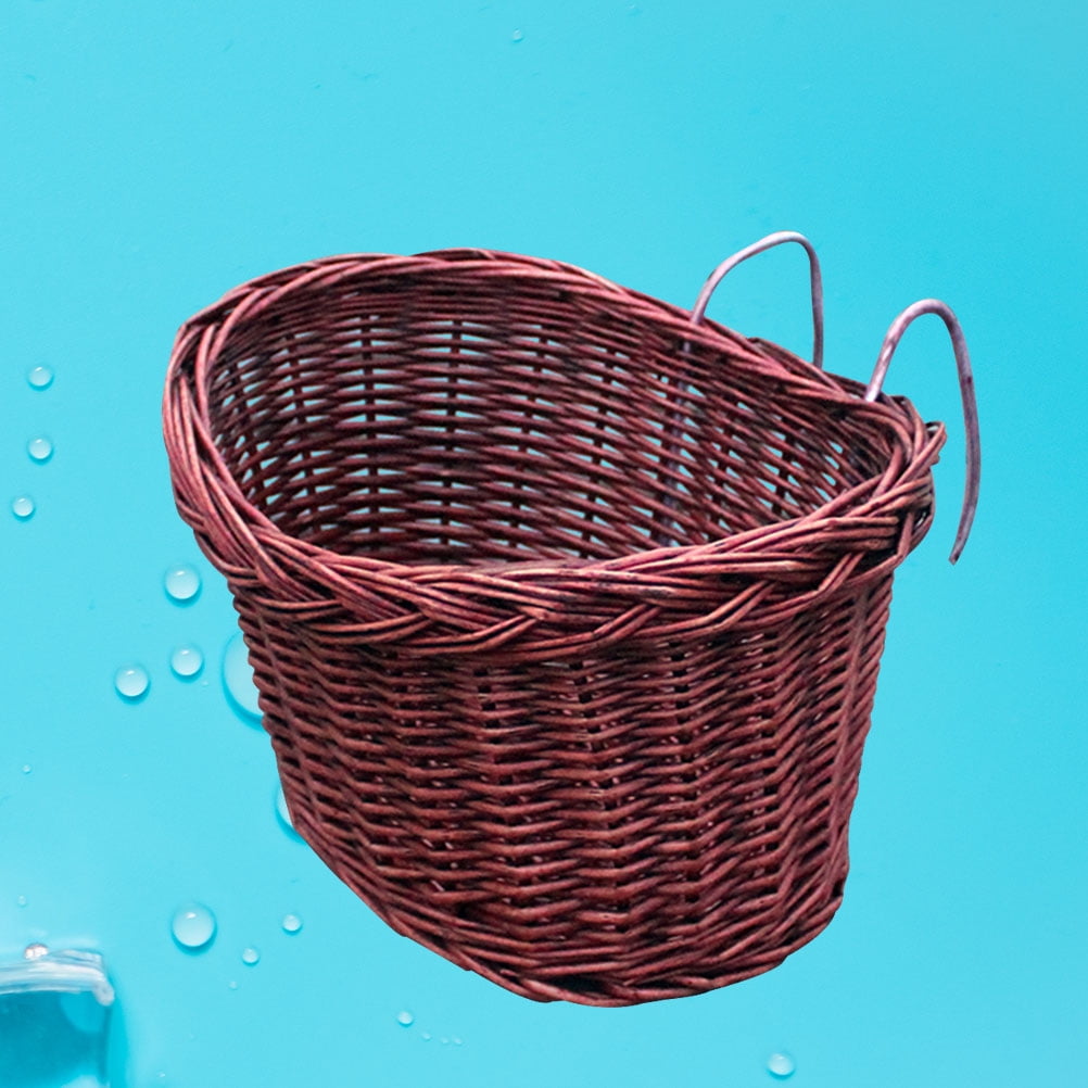 TABLZONE Willow Rattan Front Bike Basket with Handlebar Mount, Brown, Spacious Storage for Easy Carrying and Daily Use