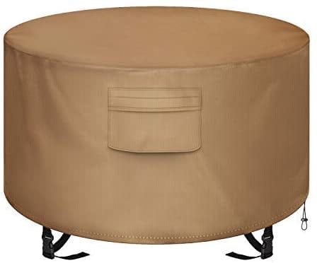 Fire Pit Cover 36 inch Round Outdoors Gas Pit Cover Waterproof Heavy Duty 600D 