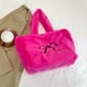 thumbnail image 5 of Bolso Hombro Felpa para Mujer Mano Peludo Informal Compras Suave (rosa) Rojo, 5 of 8