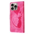 thumbnail image 4 of For IPhone 15 Pro 6.1" Cat Patterned Embossed Strong Magnetic Attachment/Closure, Card Slots/Pocket, PU Leather Flip Wallet Case ﻿,Pink,For iPhone 15 Pro, 4 of 8