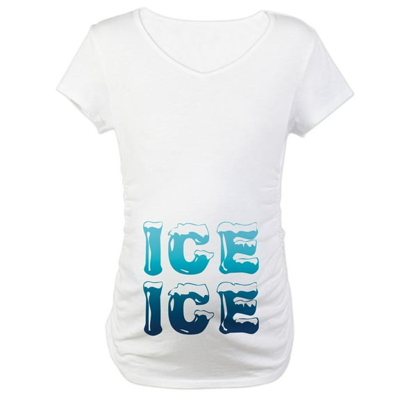CafePress - Ice Ice Maternity Design Maternity T Shirt - Cotton Maternity T-shirt, Cute & Funny Pregnancy Tee