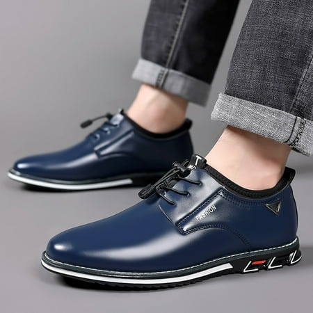 Gubotare Mens Oxford Shoes Comfort Men s Classic Formal Oxford Business Casual Walking Shoes Tennis Comfortable (Blue 13.5)