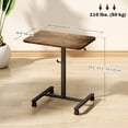 thumbnail image 3 of HOMCOM Bureau Debout Mobile Table au-Dessus du Lit avec Roues, Brun Rustique, 3 of 10
