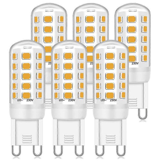 Bombillas LED G9 de 3 W equivalentes a halógenas de 40 W, luz blanca fría 6000 K, CA 220-240 V, ahorro de energía, no regulables, sin parpadeo, paquete de 5 Versalles