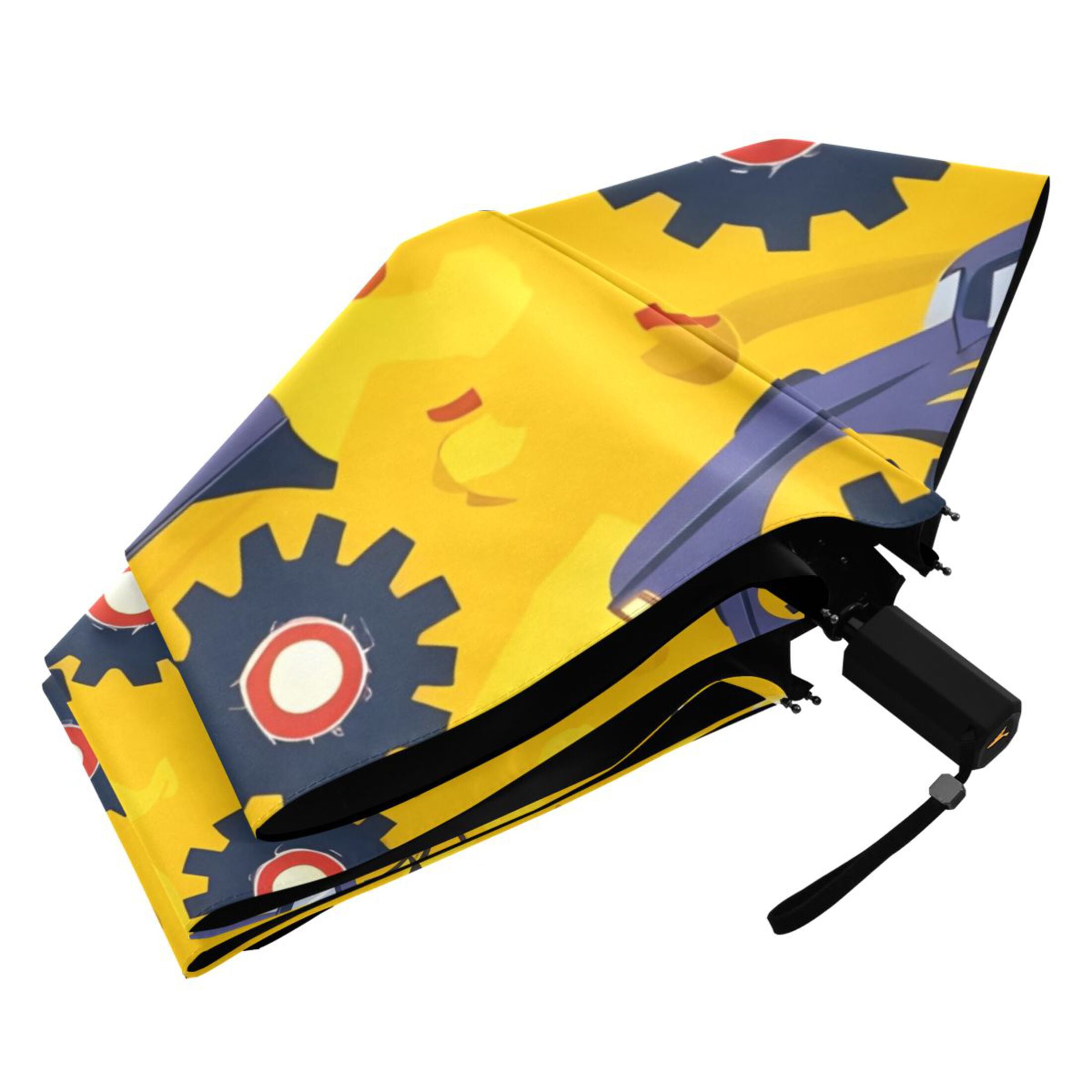 Cartoon Monster Truck Compact Sun Umbrella Windproof Travel Umbrellas for Rain Strong Portable UV Protection