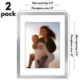 thumbnail image 4 of Americanflat 12x16 Picture Frame with Polished Plexiglass with 9x12 Mat 2 Pack Display Photo Galleria - Silver, 4 of 8