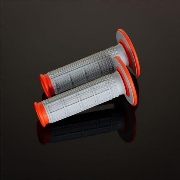 Renthal MX Dual Compound Grips Tapered 1/2 Waffle - Grey/ Orange