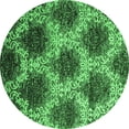thumbnail image 1 of Ahgly Company Indoor Round Abstract Emerald Green Contemporary Area Rugs, 3' Round, 1 of 4