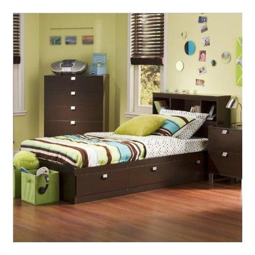 Bed With Bookcase Headboard, Mainstays Mates Storage Bed With Bookcase Headboard Twin