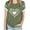 Army Green, variant on TKLPEHG Western Tops For Women Short Sleeve T Shirts Crew Neck Fashion Casual Loose Dog Paw Print Graphic Tee Summer Comfy Outfits (Black,L)
