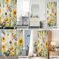 thumbnail image 6 of Sunflower Fabric Shower Curtain Wooden Plank Yellow Floral Bee Washable Shower Curtains for Bathroom, Waterproof Bath Curtain with Hooks Home Decor 72x72in, 6 of 8